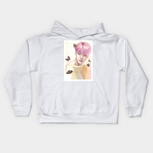 Park Jimin Butterflies Watercolour Painting Kids Hoodie